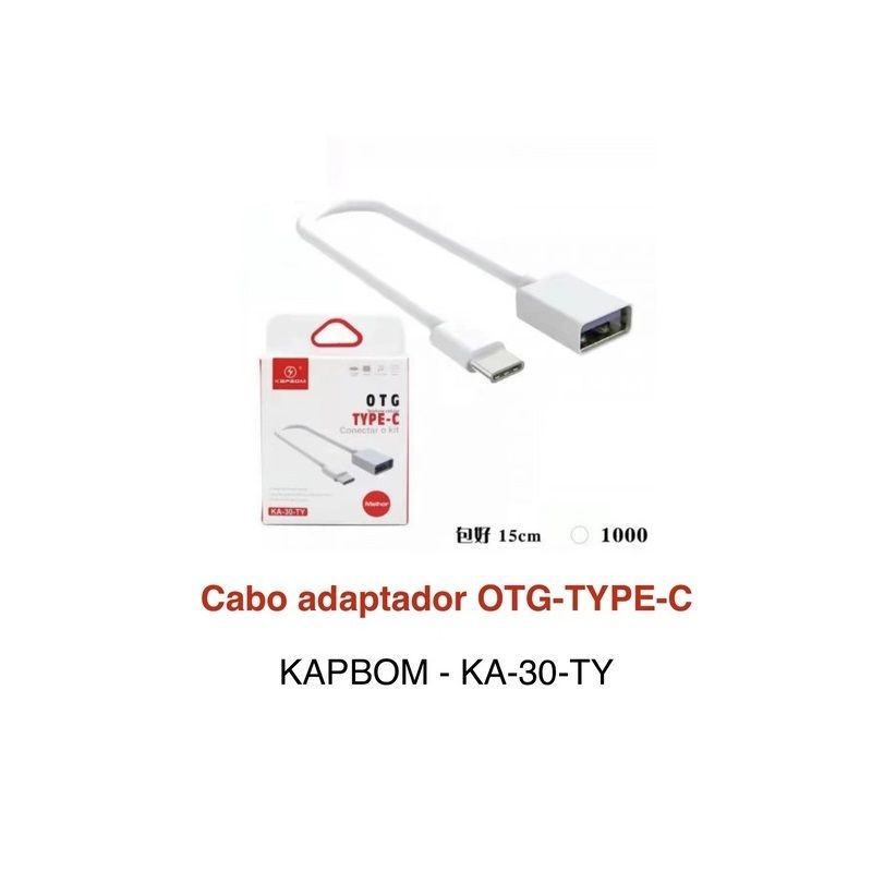 Cabo Smartphone Kapbom Conector Otg Tipo C Para Usb Centimetros Ka