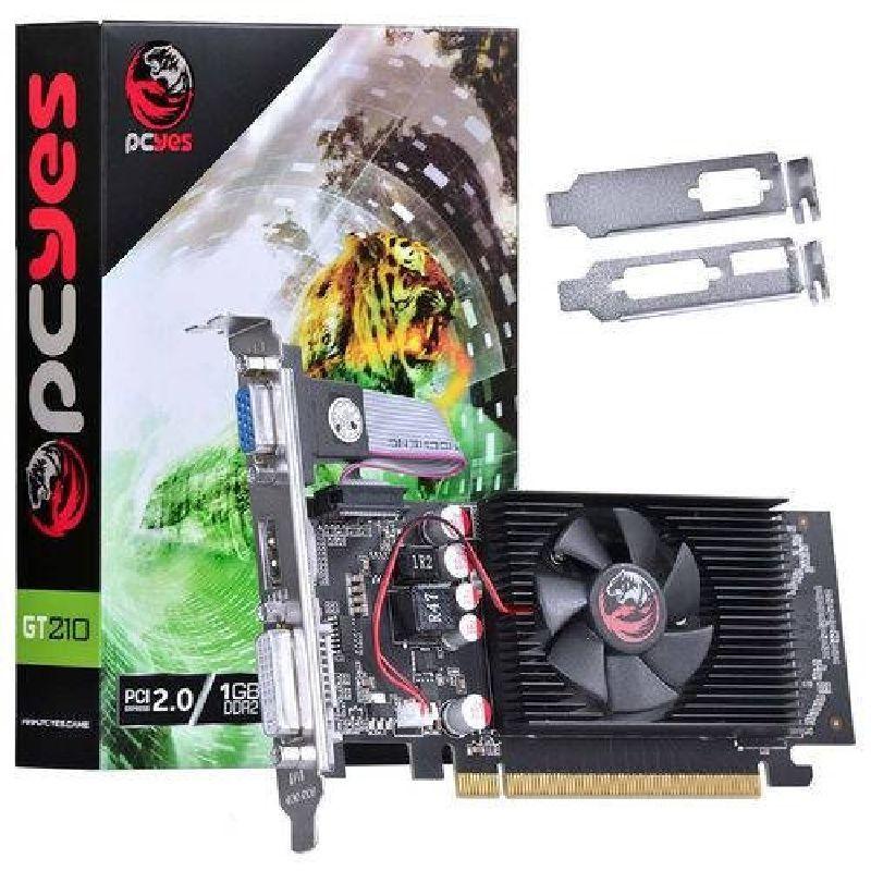 md5-2E3F5F23F8A8F7B191241E86C238C7A5 Placa De Video Pcyes 1Gb Gt210 Nvidia Ddr3 64B Com Low - Imagem 1