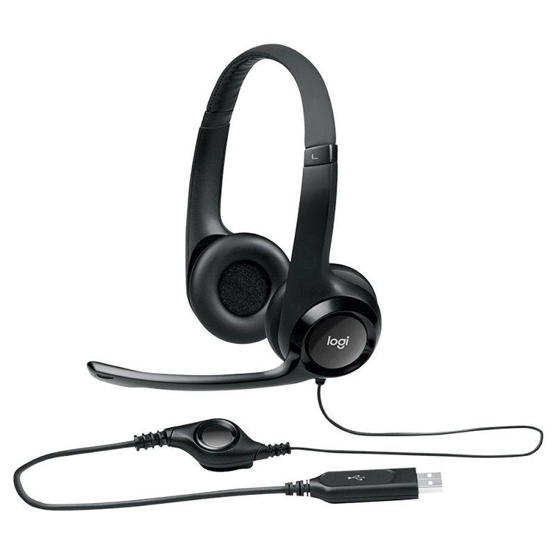 md5-81B77744E6D62A66FF4AC06374D94D3D Fone De Ouvido Logitech Headset Usb H390 C/Microfone Couro Almofadado - Imagem 1