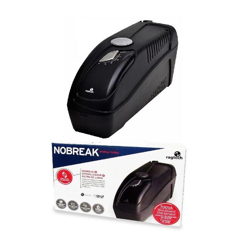 md5-ACC6B9DD03E7D87D631572BE965F1B04 Nobreak Ragtech Easy Way 700 Cb-Ti Black 60Hz Entrada 115-127-220V Saida 115V - Imagem 1