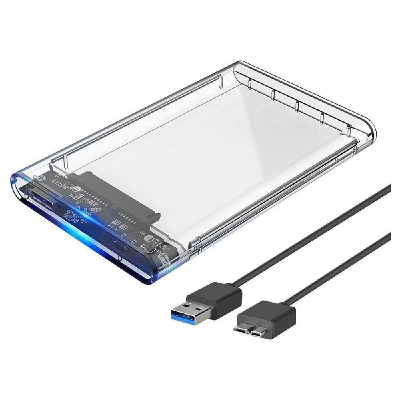 md5-340284AF6F52BB2872C2CF36B5D265CE Case De Hd Hoopson Sata Usb 3.0 Transparente 6Gbps 2,5" - Imagem 1