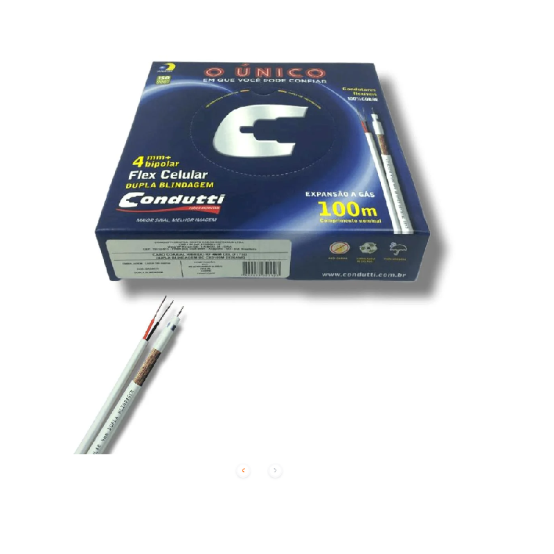md5-6BD07D934C251A6D2F686C79175DB5C1 Cabo Multitoc Cftv Trancado 4Mm Externo Dupla Capa + Dupla Blind 100Mts - Imagem 1