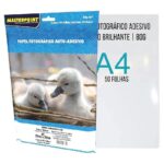 Papel Masterprint Foto Glossy Auto Adesivo 80G/M A4 - 50Fls Der 4