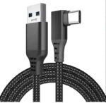 Cabo Importado Usb X Usb C Nylon 5 Metros Corda Preto