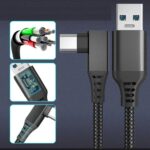 Cabo Importado Usb X Usb C Nylon 5 Metros Corda Preto - Imagem 3