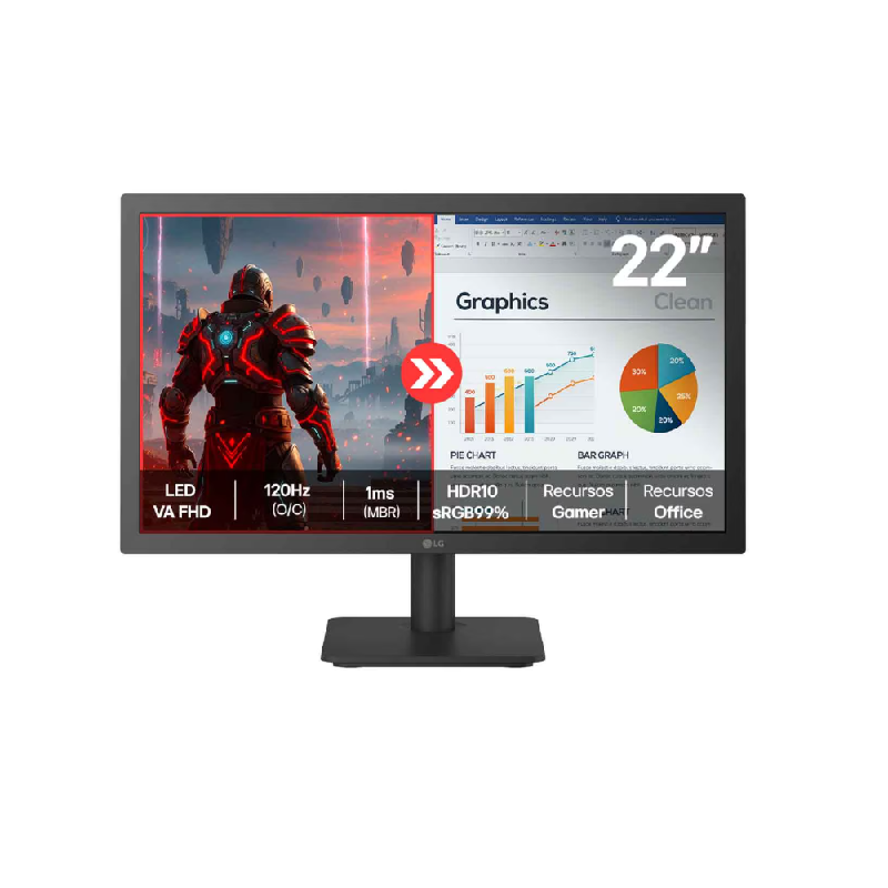 md5-335d47d4e01a6d51fbf2f0eae5cf26bd Monitor Lg 22" Full Hd 120Hz 1Ms Hdmi 22U403A-B Awzm 21 - Imagem 1